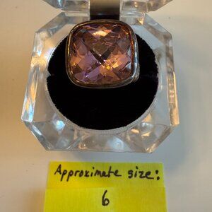 Premier Designs Pink Rectangle Stone Ring – Approx. Size 6